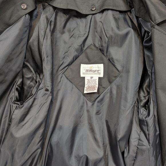 Y2K Trenchcoat Insulated Black 8 Petite Worthington - Picture 9 of 16